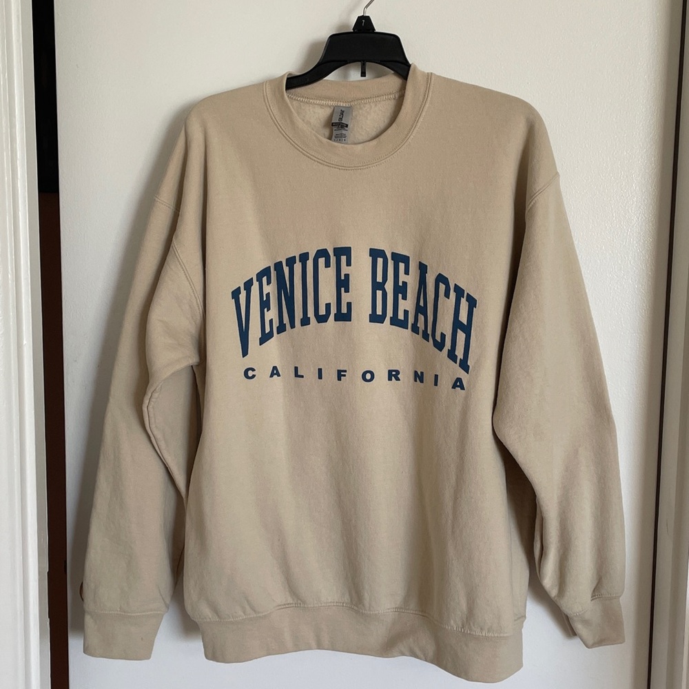 Gildan Light Tan Venice Beach California Sweatshirt
